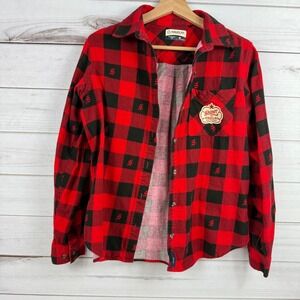 Magellan Outdoors Shiner Beer Plaid Flannel Shirt Womens XS Button‎ Up